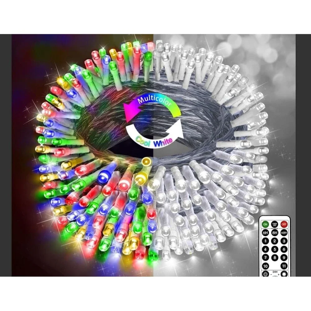 Holiday String Lights 236FT 600 LED Color Changing w Remote in Xmas White Multi
